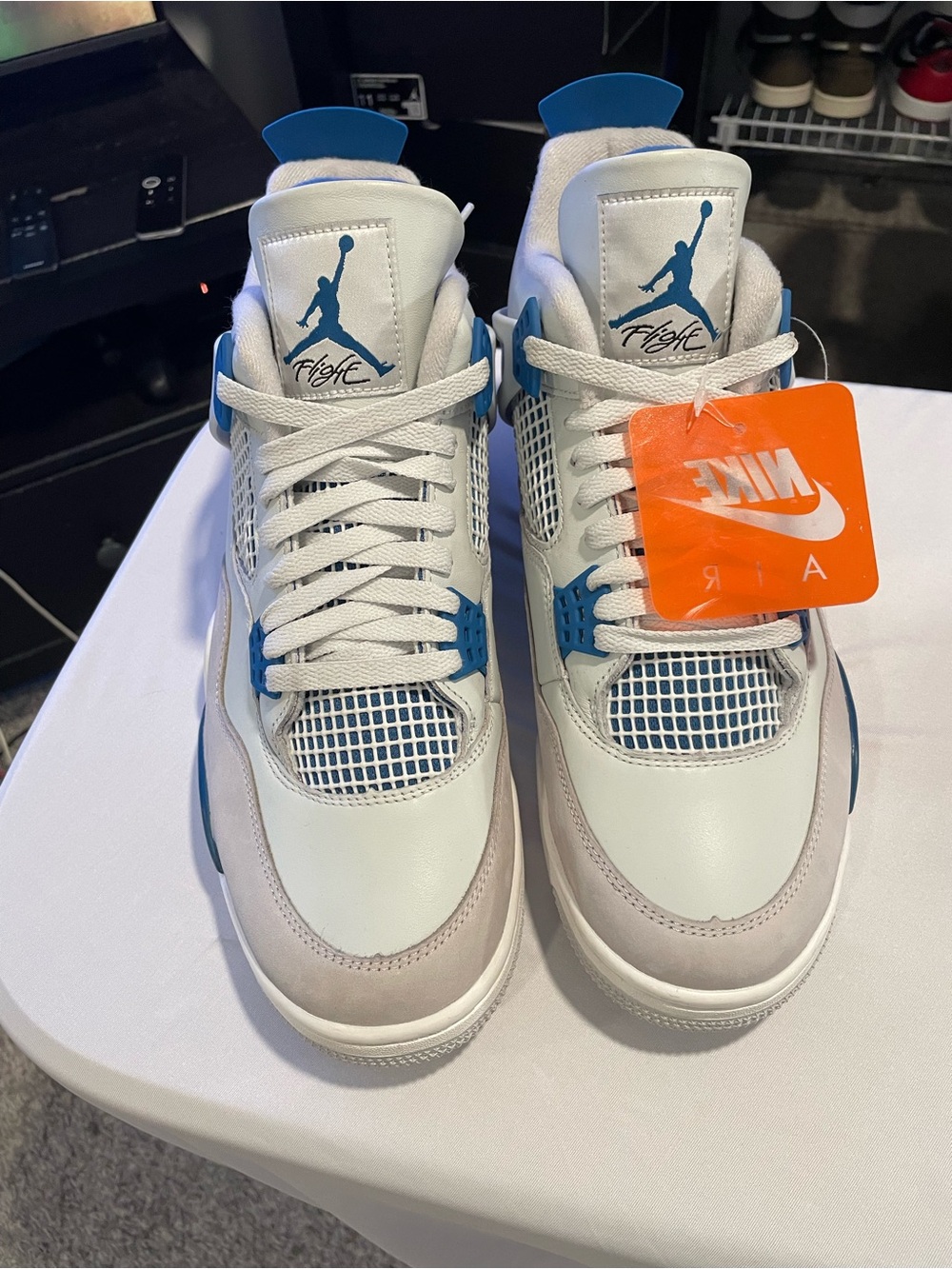 Military blue Jordan 4 size 11.5M. Brand new with box
